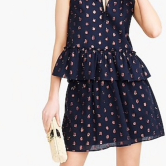 J. Crew ruffle neck top in shimmer dot - Picture 2 of 4